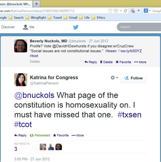 Pierson Homosexuality not in constitution